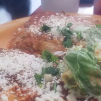 Los Tres Hermanos - Chili relleno and enchiladas with romaine salad featuring cilantro ceasar dressing - Mexican Near Me - Los Angeles, California