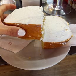 Maritozzo cut in half