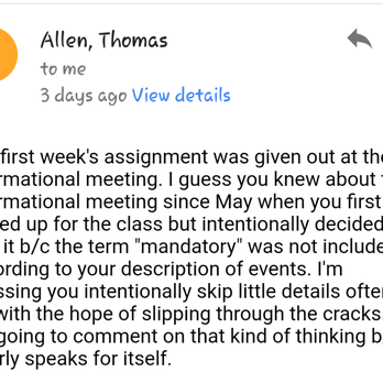 Cosumnes River College - This is the kind of treatment their "teachers" give. Completely unprofessional. - Colleges & Universities Near Me - Sacramento, California