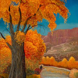 Ed Sandoval Gallery - "Autumn In Pilar" Oil on Canvas