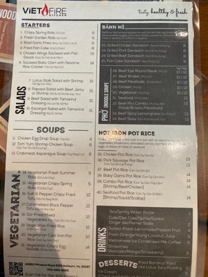 Menu photo 5 Viet Fire Kitchen Ashburn, VA