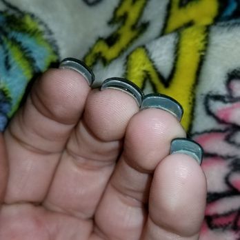 Polished Nails - Excuse the junk stuck under my nails. Shows that tips were not glued to nail properly and glob of acrylic under pinky nail - Nail Salons Near Me - Montclair, California Polished Nails - Excuse the junk stuck under my nails. Shows that tips were not glued to nail properly and glob of acrylic under pinky nail - Nail Salons Near Me - Montclair, California