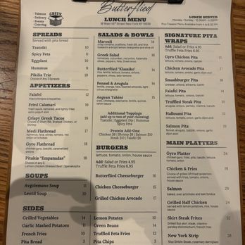 Butterflied - Lunch Menu - Greek Near Me - New York, New York