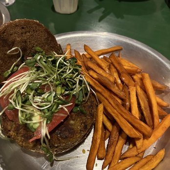 Rodeo Goat - Neil Young with sweet potato fries - Burgers Near Me - Plano, Texas Rodeo Goat - Neil Young with sweet potato fries - Burgers Near Me - Plano, Texas