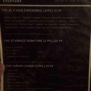 Sahara - Menu again - Hookah Bars Near Me - Orlando, Florida