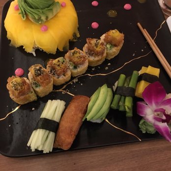 Saku - Pumpkin Roll and various vegan friendly sushi pieces - Cocktail Bars Near Me - Hoboken, New Jersey Saku - Pumpkin Roll and various vegan friendly sushi pieces - Cocktail Bars Near Me - Hoboken, New Jersey