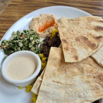 Jay’s Grill - The Beef Shawarma and rice are hidden under the pita bread - Mediterranean Near Me - San Francisco, California