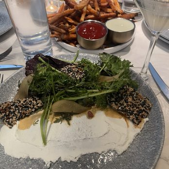 Besa - Arugula Salad with pears, sesame crisps, and goat cheese. - New American Near Me - Detroit, Michigan