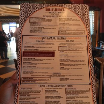 Uncle Julio's - The menu is big!!! - Tex-Mex Near Me - Reston, Virginia Uncle Julio's - The menu is big!!! - Tex-Mex Near Me - Reston, Virginia