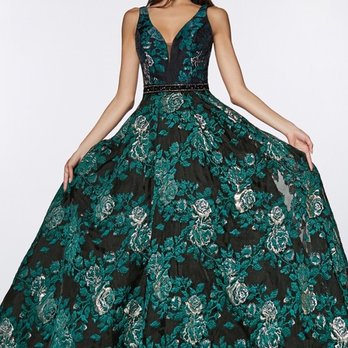 strapless open back dress Long A-Line Prom Dress with Sheer Embroidered Corset– PromGirl main image 0