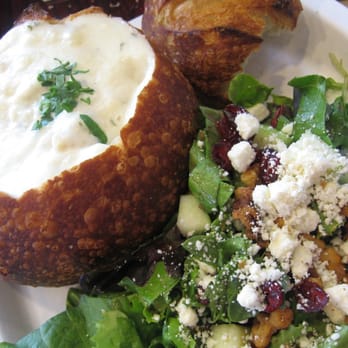 Boudin SF - Clam chowder in a breadbowl and a side of Spring Salad - Bakeries Near Me - Costa Mesa, California