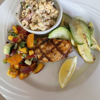 The Cafe on 26 - Swordfish w/peach watermelon salsa. Summer squash & a house made mexi salsa - American Near Me - Ocean View, Delaware