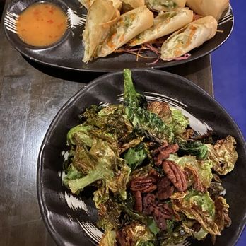 Mizu Izakaya - Vegetable Spring Rolls and Brussels Sprouts - Sushi Bars Near Me - Denver, Colorado Mizu Izakaya - Vegetable Spring Rolls and Brussels Sprouts - Sushi Bars Near Me - Denver, Colorado