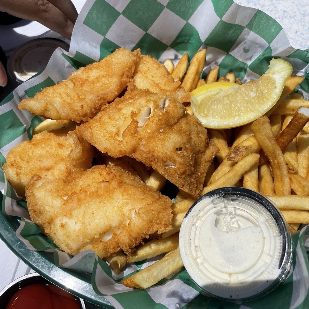 Tognazzini's Dockside Too - 5 piece fish and chips - Seafood Near Me - Morro Bay, California Tognazzini's Dockside Too - 5 piece fish and chips - Seafood Near Me - Morro Bay, California