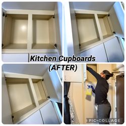 Aussie Girl Cleaning - After (& during) shots of these floor to ceiling cupboards. The Aussie Girl cleaning crew was able to bring them back to life!!