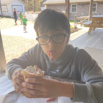 Mo's Lunch - Crummy pic but that's my boy plowing through his Banh Mi! - Sandwiches Near Me - Oak Bluffs, Massachusetts