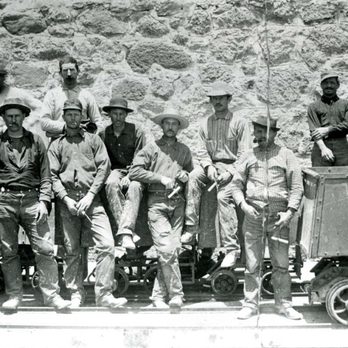 Jerome Grand Hotel - Courtesy of Jerome State Park. do you see an apprehension? Back row. My grandfather is the second man on the left in front row. - Hotels Near Me - Jerome, Arizona