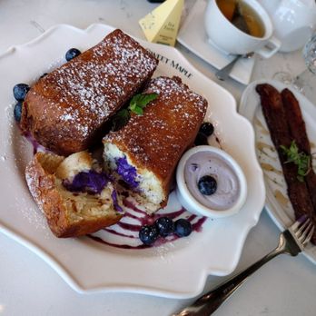 Sweet Maple - Blueberry cloud French toast with Millionaire's bacon. - Breakfast & Brunch Near Me - Santa Monica, California