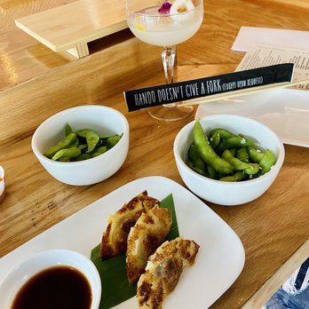 Hando - Goyza and Edamame Cocktail- Everything's Lychee Keen - Sushi Bars Near Me - Houston, Texas Hando - Goyza and Edamame Cocktail- Everything's Lychee Keen - Sushi Bars Near Me - Houston, Texas