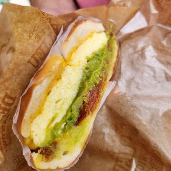 De Clieu - Reston - Breakfast sandwich with egg, cheese, avocado, and bacon on brioche - Coffee & Tea Near Me - Reston, Virginia