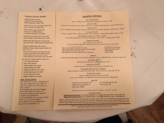 Menu photo 5 Hazelnut Kitchen Trumansburg, NY