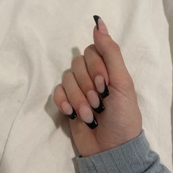 S & H Beauty Nails - French tip coffin nails