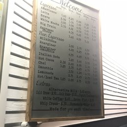 a menu on the wall a menu on the wall