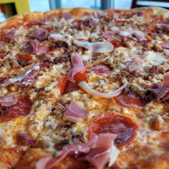 Miami Pizza - Meat lovers with prosciutto substituted for ham - Pizza Near Me - Hialeah Gardens, Florida Miami Pizza - Meat lovers with prosciutto substituted for ham - Pizza Near Me - Hialeah Gardens, Florida