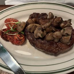 Ribeye with mushrooms