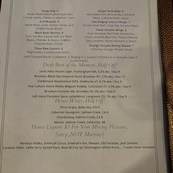 Noah's - Happy hour menu - New American Near Me - Stonington, Connecticut