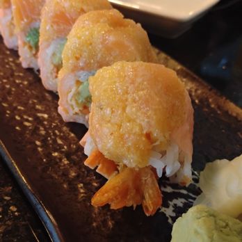 Ichiban Hibachi Steakhouse - Paradise Island roll. Big. Shrimp tempura surrounded by crab salad and avocado, soy paper, spicy salmon on top. - Japanese Near Me - Pittsburgh, Pennsylvania Ichiban Hibachi Steakhouse - Paradise Island roll. Big. Shrimp tempura surrounded by crab salad and avocado, soy paper, spicy salmon on top. - Japanese Near Me - Pittsburgh, Pennsylvania