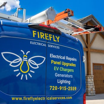 Firefly - Firefly Electrical Services van providing electrical repair to a home in Conifer, Colorado - Electricians Near Me - Lakewood, Colorado Firefly - Firefly Electrical Services van providing electrical repair to a home in Conifer, Colorado - Electricians Near Me - Lakewood, Colorado
