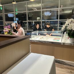 Main counter featuring delicious desserts Main counter featuring delicious desserts