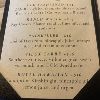The Depot on First - Cocktail menu - Seafood Near Me - Knightdale, North Carolina