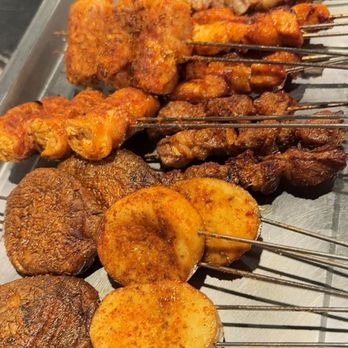 Khan Skewer Restaurant - 1. Beef Skewer 4. Lamb Skewer 1. Pork Belly Skewer - Barbeque Near Me - Honolulu, Hawaii Khan Skewer Restaurant - 1. Beef Skewer 4. Lamb Skewer 1. Pork Belly Skewer - Barbeque Near Me - Honolulu, Hawaii