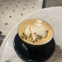 This was one of their special lattes with chamomile and orange!