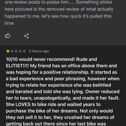 Both Google reviews now under review and not able to be seen because owner is covering up how poorly he treated me.
