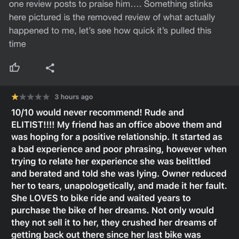 Ride Bicycles - Issaquah - Both Google reviews now under review and not able to be seen because owner is covering up how poorly he treated me. - Bike Rentals Near Me - Issaquah, Washington