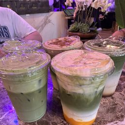 Double matcha, mango sticky rice, earl grey matcha, cookie butter matcha Double matcha, mango sticky rice, earl grey matcha, cookie butter matcha