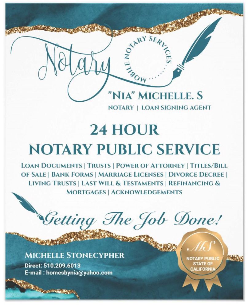 NIA’S MOBILE NOTARY SERVICE Updated June 2024 South Gate