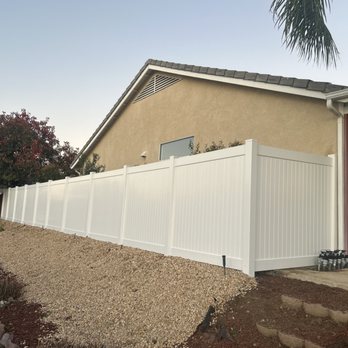 Ace Construction & Landscape - Replaced old wood fence with White privacy vinyl! - Landscaping Near Me