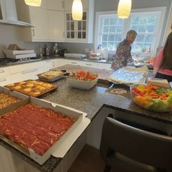 Cheese pizza and COB pizzas are left front