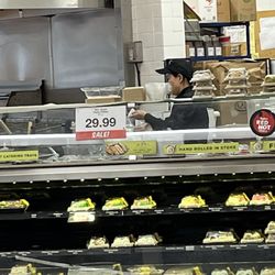 This is the person making sushi had stacked sushi up on top of the counter. I would think that should be put away right away, Sushi