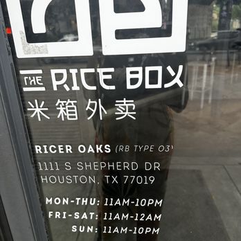 The Rice Box - Hrs of operation - Asian Fusion Near Me - Houston, Texas The Rice Box - Hrs of operation - Asian Fusion Near Me - Houston, Texas