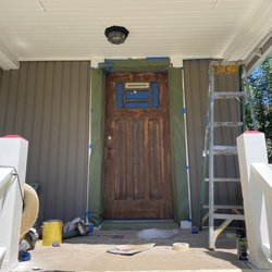 Borealis Painting Construction - Front door restain