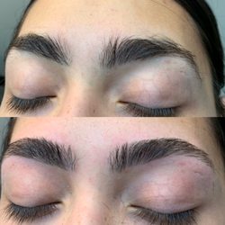 Eyebrow threading and shaping