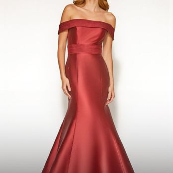 Flora on Madison - Anne barge black label collection. Off the shoulder trumpet carine gown of mikado with neckline & waist outlined with rows of soutache trim. - Women's Clothing Near Me - New York, New York Flora on Madison - Anne barge black label collection. Off the shoulder trumpet carine gown of mikado with neckline & waist outlined with rows of soutache trim. - Women's Clothing Near Me - New York, New York