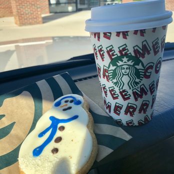 Starbucks - Snowman cookie and hot chocolate - Coffee & Tea Near Me - Fayetteville, North Carolina