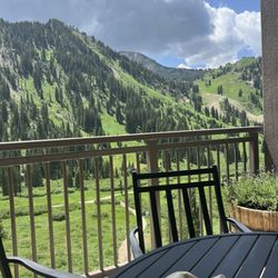 The Gulch Pub - Alta main slopes, view from our balcony table.