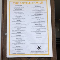 The Bottle of Milk - Menu December 2022